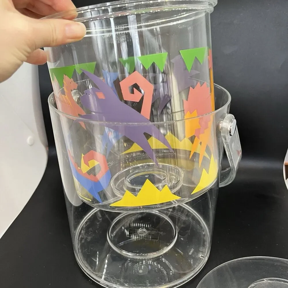 Vintage 90s Acrylic Zoo Animals Ice Bucket Dayton Hudson Marshall Field’s